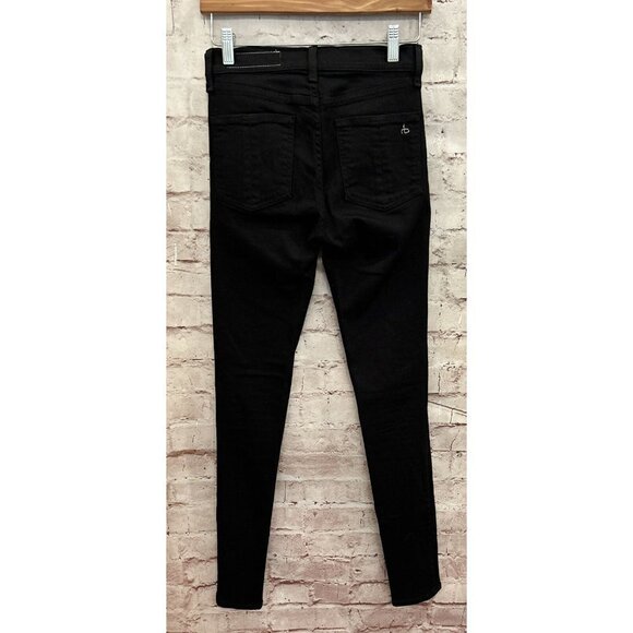 Rag & Bone Womens Jean Black Stretch Denim Skinny Ankle Split Detail Size 24 - Picture 3 of 5